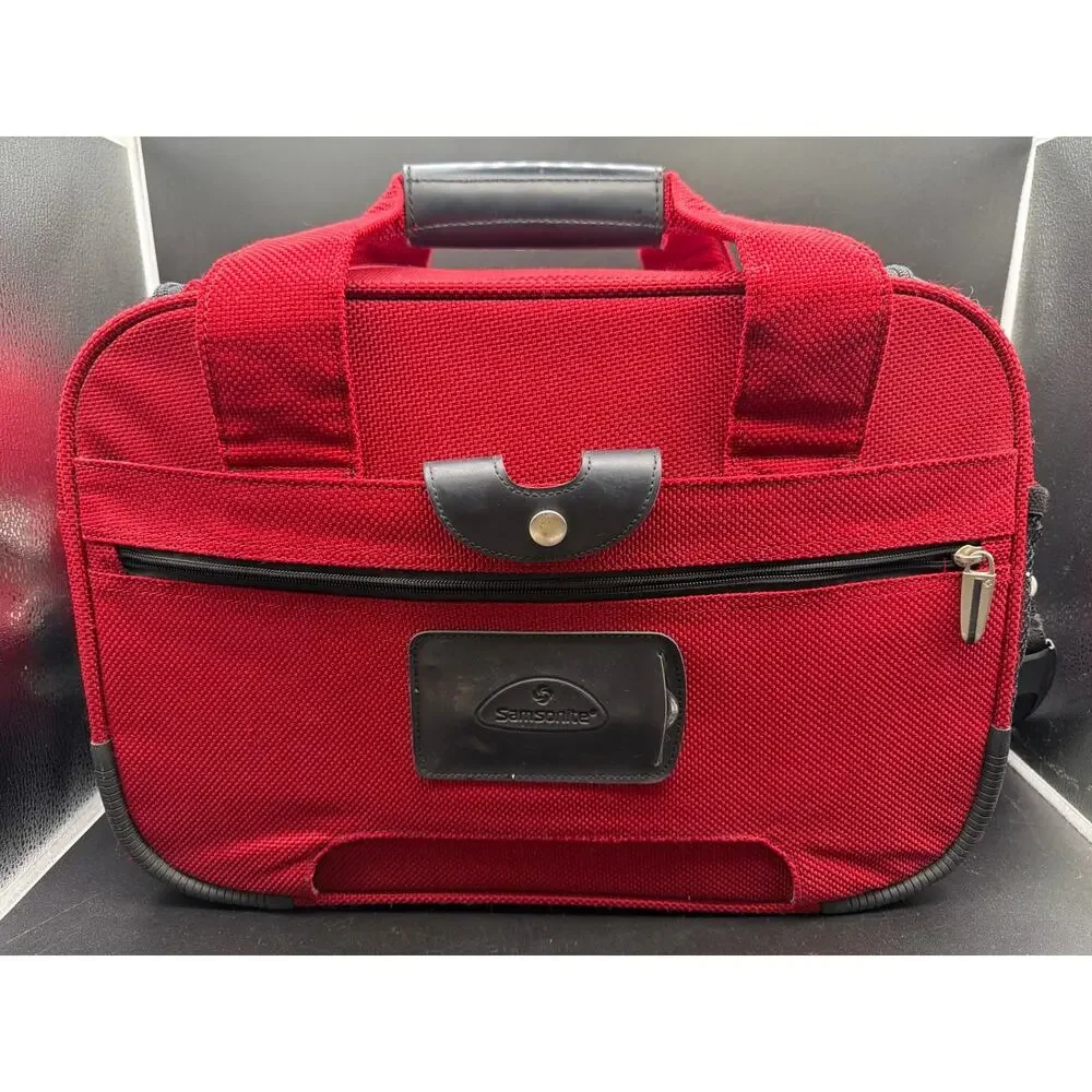 Samsonite Red Travel Boarding Bag Carry On Laptop Overnight Shoulder Bag